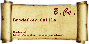 Brodafker Csilla névjegykártya